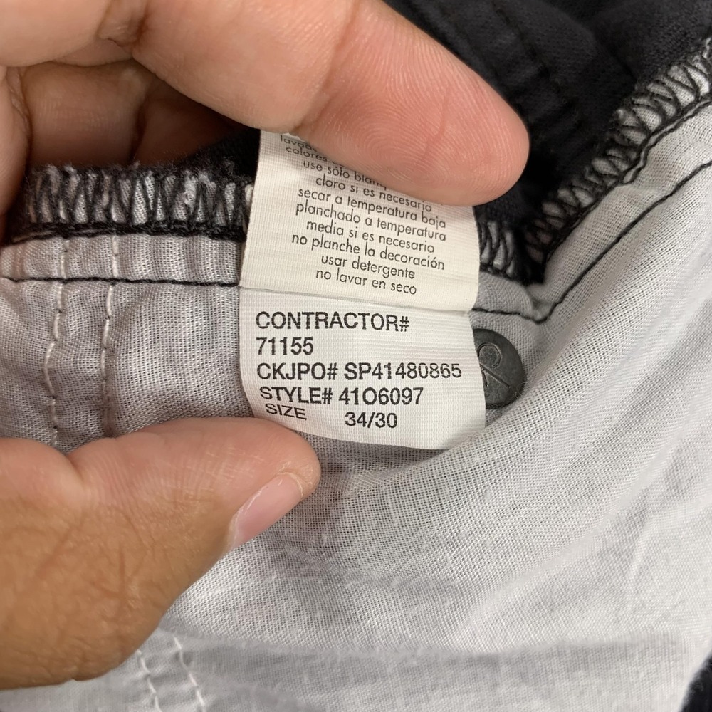 Calvin Klein Jeans Pants Men (36) 34x30 Gray Corduroy 5-Pocket Straight Stretch - Picture 11 of 16